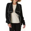 Threads 4 Thought Esme Cozy Blanket Stitch Waterfall Cardigan In Black