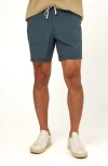 Threads 4 Thought Essential Flat Front Stretch Drawstring Shorts In Blue