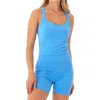 Threads 4 Thought Evelynne Peach Perf Crop Tank Top In Blue