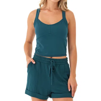 Threads 4 Thought Evelynne Peach Perf Crop Tank Top In Green