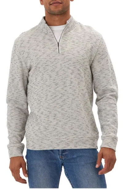 Threads 4 Thought Felix Stripe French Terry Quarter Zip Top In Gray
