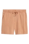 Threads 4 Thought Garrett Mineral Wash Fleece Drawstring Shorts In Brown Rose