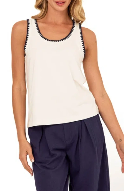 Threads 4 Thought Genevieve Contrast Trim Tank In Pink