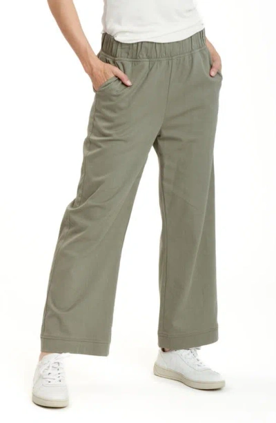 Threads 4 Thought Georgie Stretch Twill Wide Leg Pants In Artichoke