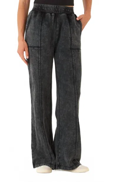 Threads 4 Thought Hester Wide Leg Pants In Black Mineral Wash In Gray
