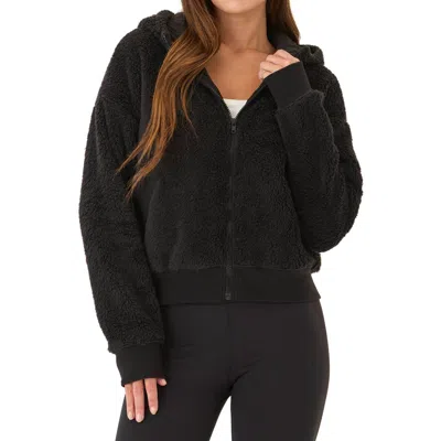 Threads 4 Thought Izara High Pile Fleece Zip Hoodie In Black
