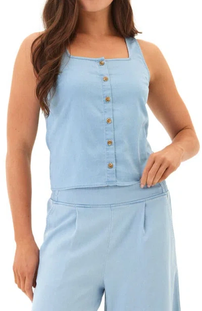 Threads 4 Thought Jamila Stretch Chambray Tank In Neutral