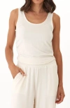 Threads 4 Thought Juliette Ruched Terry Tank In White