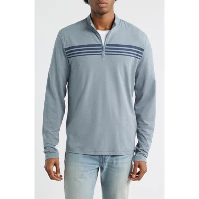 Threads 4 Thought Kace Chest Stripe Luxe Jersey Quarter Zip Pullover In Blue