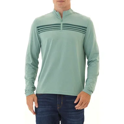 Threads 4 Thought Kace Chest Stripe Luxe Jersey Quarter Zip Pullover In Green