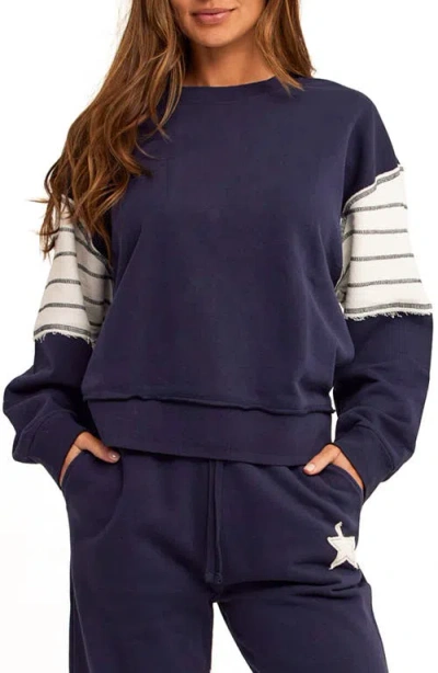 Threads 4 Thought Kaelah Striped Sweatshirt In Stargazer/ecru