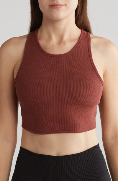 Threads 4 Thought Kensi Ribbed Sports Bra In Heather Penny