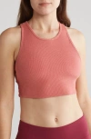 Threads 4 Thought Kensi Ribbed Sports Bra In Heather Rustic Rose
