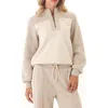 Threads 4 Thought Kianna Triblend Colorblock Fleece Quarter Zip In Neutral
