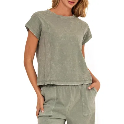 Threads 4 Thought Laurie Mineral Wash Seamed T-shirt In Green