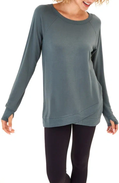 Threads 4 Thought Leanna Feather Fleece Tunic In Seagrass