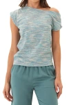 Threads 4 Thought Leoni Space Dye Off The Shoulder T-shirt In Watercress