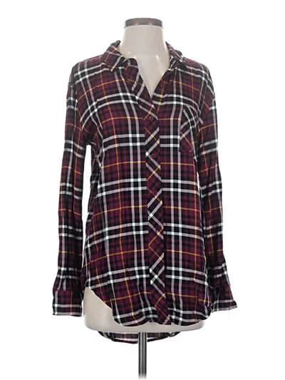 Pre-owned Threads 4 Thought Long Sleeve Blouse In Burgundy