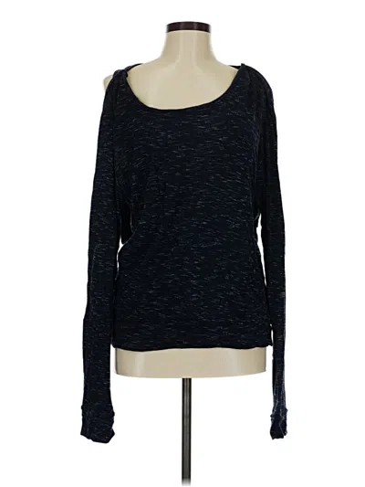 Pre-owned Threads 4 Thought Long Sleeve Top Black Boatneck Tops
