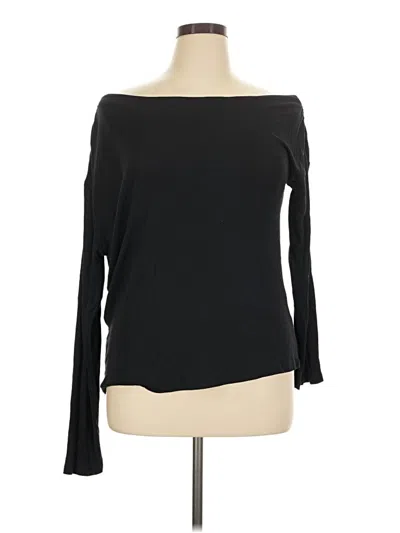 Pre-owned Threads 4 Thought Long Sleeve Top Black One Shoulder Neckline Tops