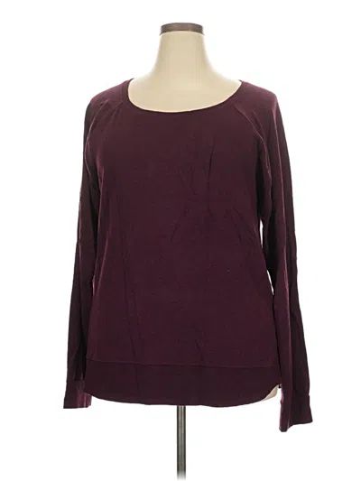 Pre-owned Threads 4 Thought Long Sleeve Top Burgundy Scoop Neck Tops
