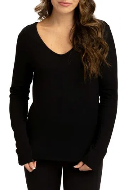 Threads 4 Thought Lorelai Feather Fleece Top In Black