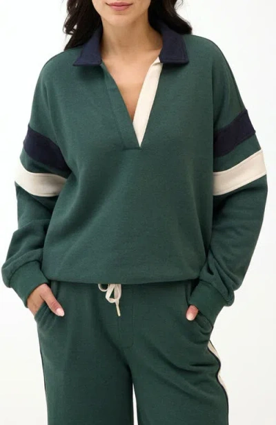 Threads 4 Thought Lourdes Colorblock Fleece Sweatshirt In Green
