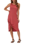 Threads 4 Thought Lula Knotted Sleeveless Jersey Midi Dress In Prawn