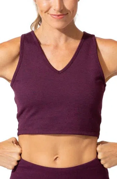 Threads 4 Thought Maliha Twist Back Sports Bra In Purple