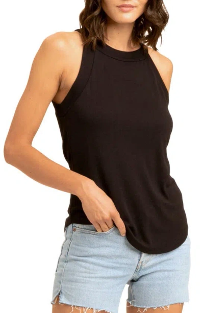 Threads 4 Thought Maresia Feather Ribbed Tank In Black