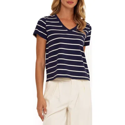 Threads 4 Thought Maxine Stripe V-neck Top In Blue