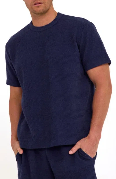 Threads 4 Thought Maxwell Stripe Jacquard Terry Cloth T-shirt In Blue