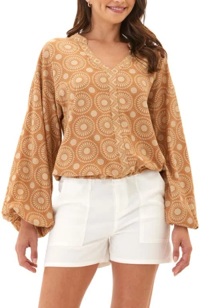 Threads 4 Thought Medallion Print Balloon Sleeve Top