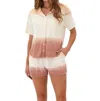 Threads 4 Thought Mikaela Gradient Terry Button Down Shirt In Abalone/dune In Neutral