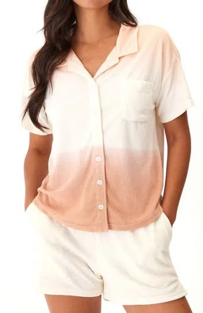 Threads 4 Thought Mikaela Gradient Terry Camp Shirt In Abalone/dune