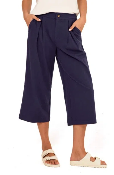 Threads 4 Thought Mikki Pleated Stretch Twill Crop Pants In Purple