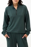 Threads 4 Thought Nyla Fleece Half Zip Pullover In Green