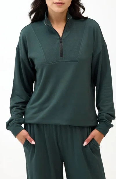 Threads 4 Thought Nyla Fleece Half Zip Pullover In Green