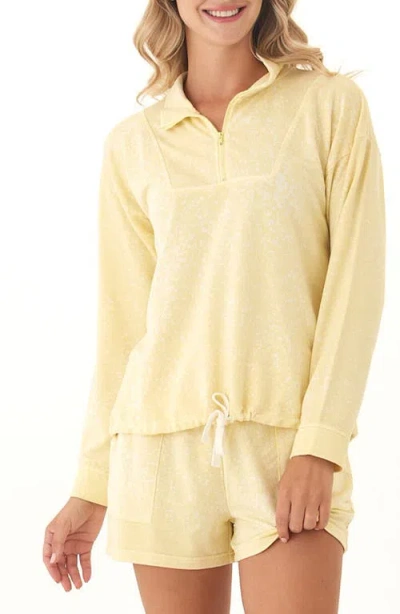 Threads 4 Thought Nyloa Spray Wash Terry Quater Zip Top In Yellow