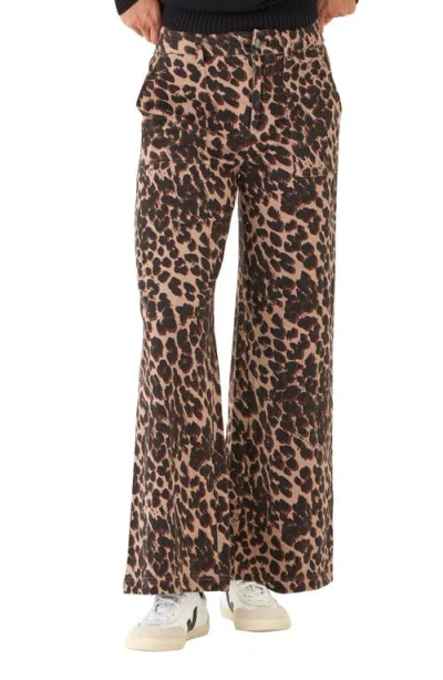 Threads 4 Thought Pamela Animal Print Twill Pants In Brown