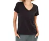 Threads 4 Thought Pattie Classic Jersey V Neck Organic Cotton Tee In Black In Black