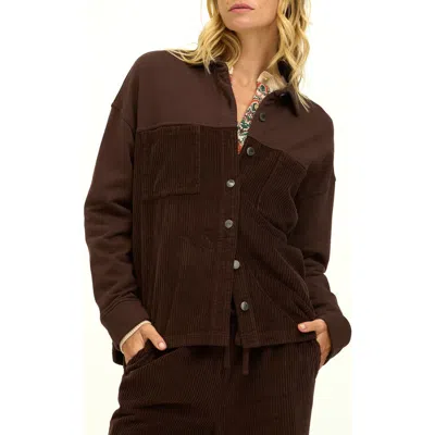 Threads 4 Thought Peggy Mixed Media Shirt Jacket In Brown