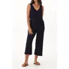 Threads 4 Thought Rainey Sleeveless Jacquard Terry Crop Jumpsuit In Black