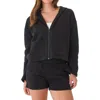 Threads 4 Thought Raychelle Front Zip Crop Hoodie In Black