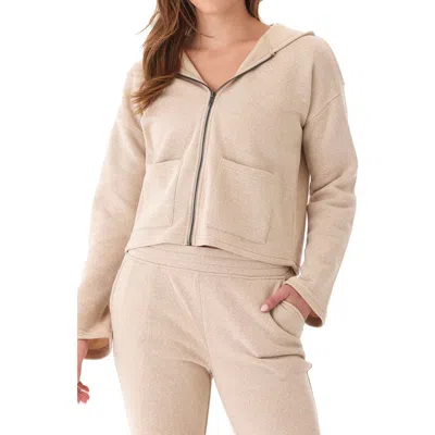 Threads 4 Thought Raychelle Front Zip Crop Hoodie In Chai