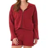 Threads 4 Thought Raychelle Front Zip Crop Hoodie In Red