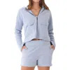 Threads 4 Thought Raychelle Front Zip Crop Hoodie In Sea Mist
