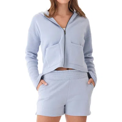 Threads 4 Thought Raychelle Front Zip Crop Hoodie In Sea Mist
