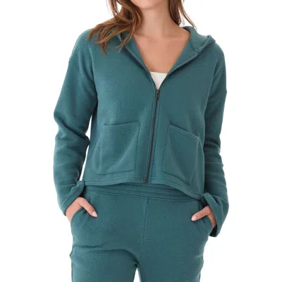 Threads 4 Thought Raychelle Front Zip Crop Hoodie In Watercress