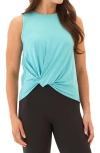 Threads 4 Thought Rosita Front Twist Muscle Tank In Blue